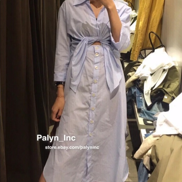 ❤️NWT ZARA STRIPED DRESS WITH KNOTTED DETAIL - Picture 4 of 8